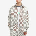 ERL Men's Checkerboard Canvas Jacket in Black/White