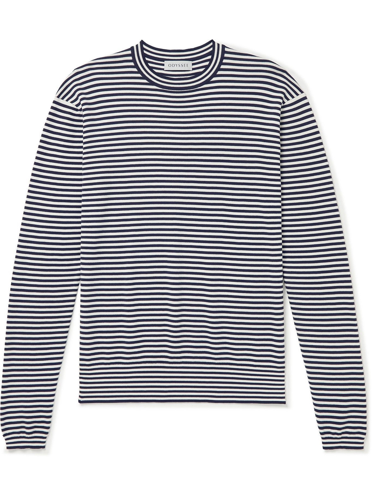 Odyssee Timonos Striped Cotton T Shirt Blue Odyssee