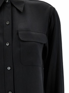 Equipment signature Black Shirt With Two Patch Pockets In Silk Woman