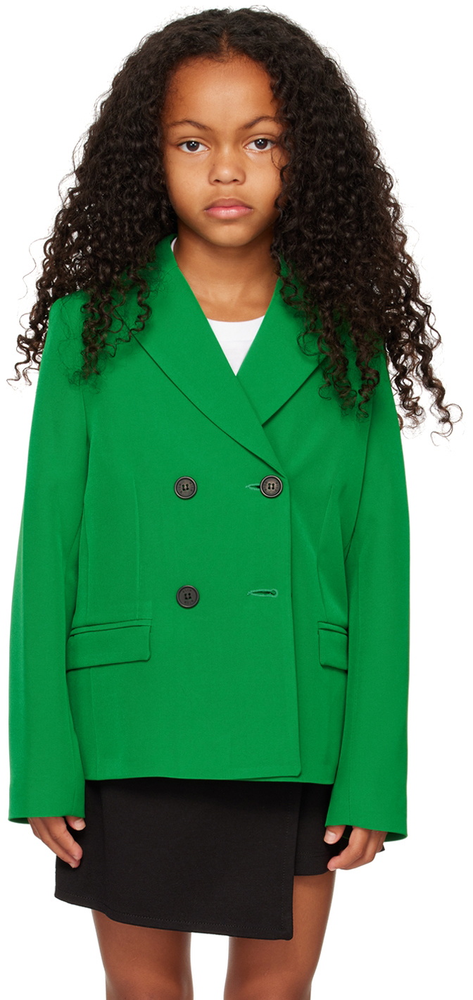 MSGM Kids Kids Green Double-Breasted Blazer