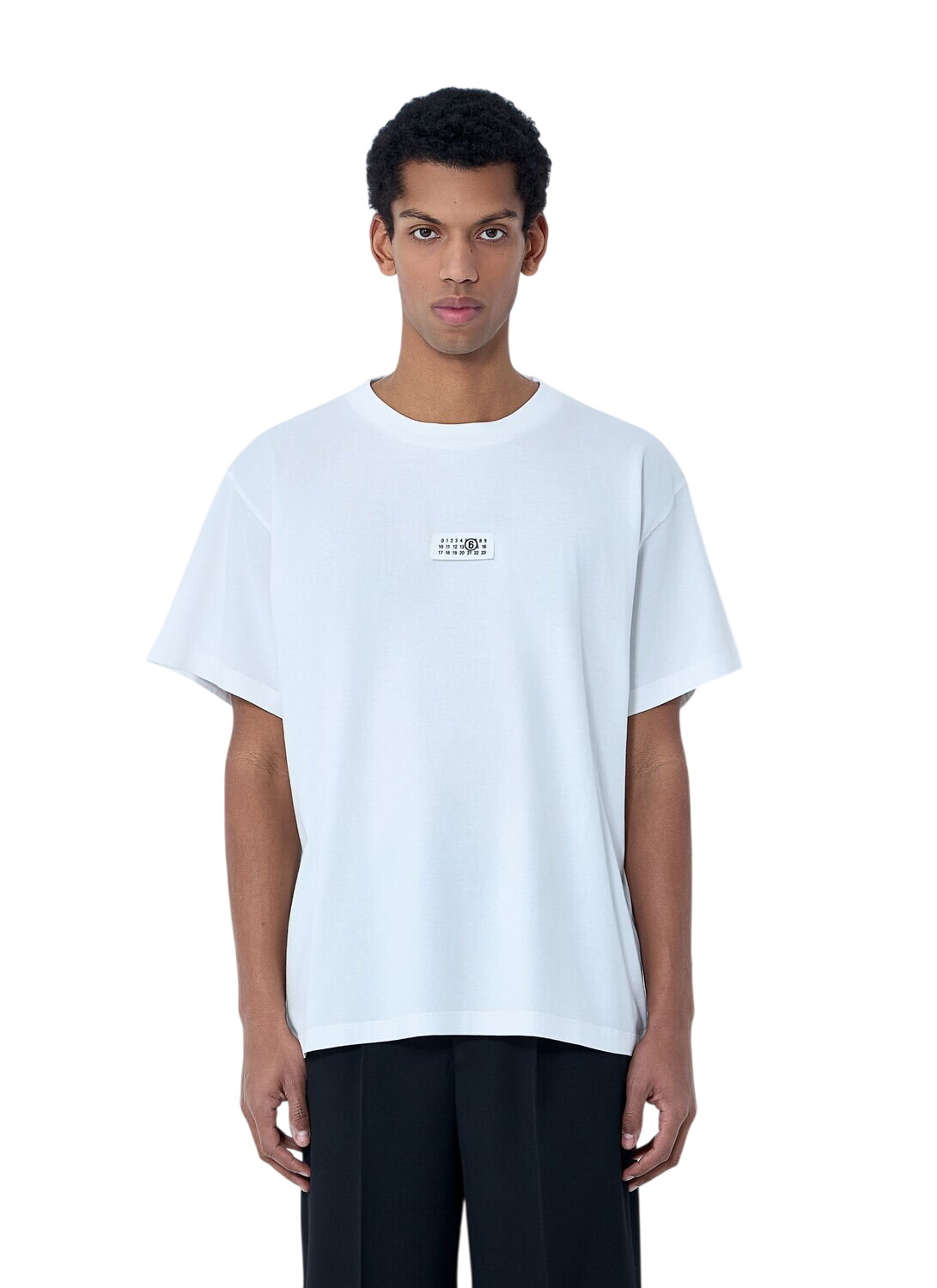 MM6 Maison Margiela Men's Six Print T-Shirt in Off White MM6