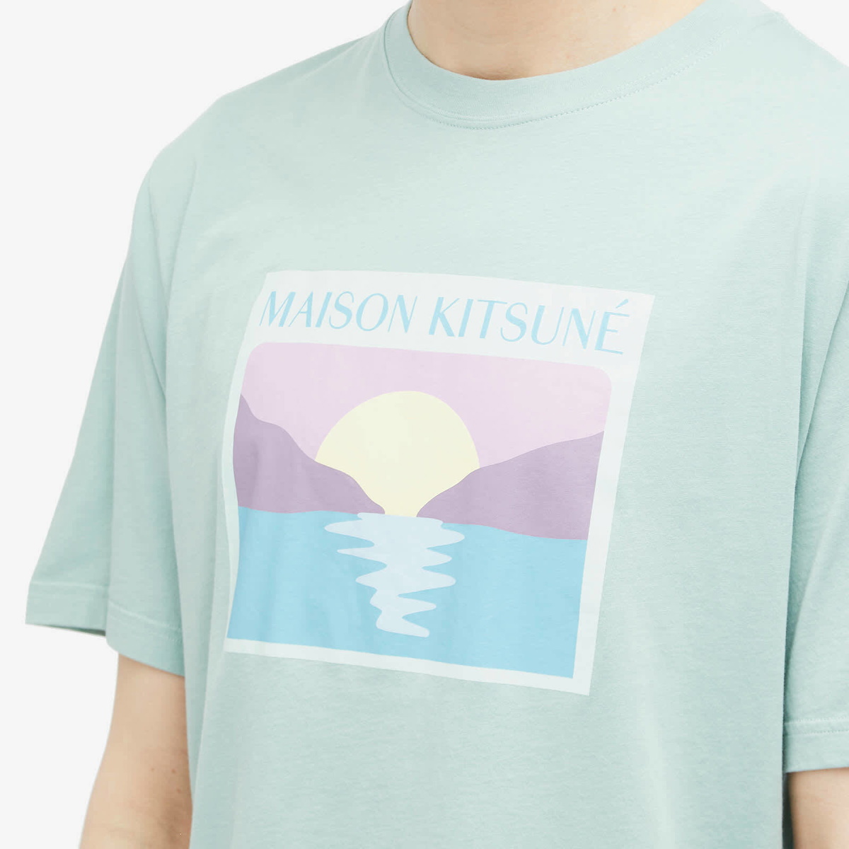 Maison Kitsuné Men's Sunset Postcard Comfort T-Shirt in