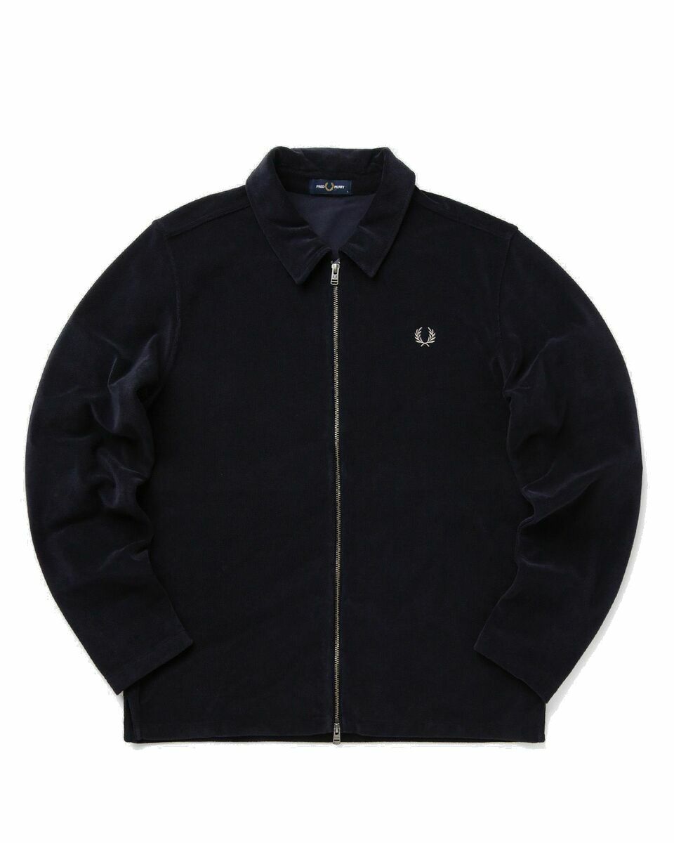 Photo: Fred Perry Towelling Overshirt Blue - Mens - Overshirts