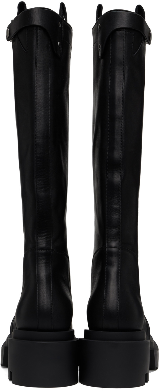 【Rick Owens】Porterville Knee Pull On Bogun ロングブーツ Rick Owens Black Porterville Knee Pull On Bogun Tall Boots