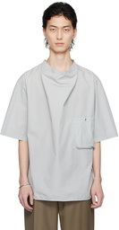 LEMAIRE Blue Draped Shirt