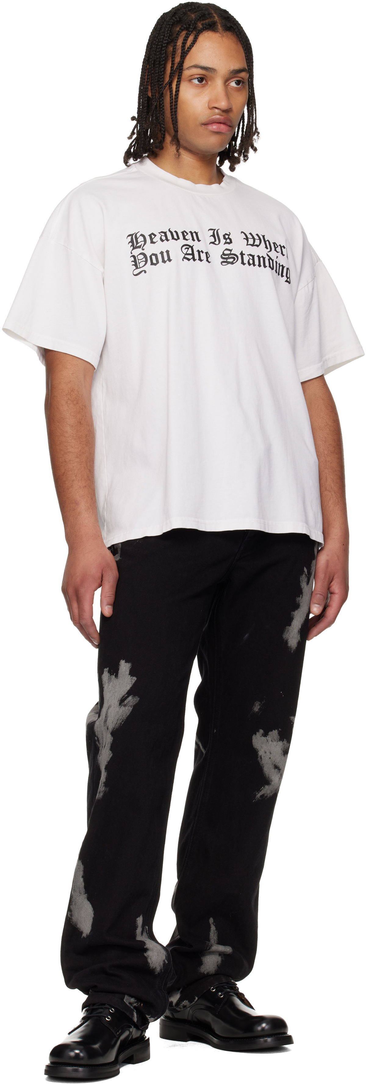 ALEXANDER DIGENOVA Black Bleach Straight Leg Jeans