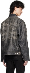 PALY Black 'Love & Death' Leather Jacket