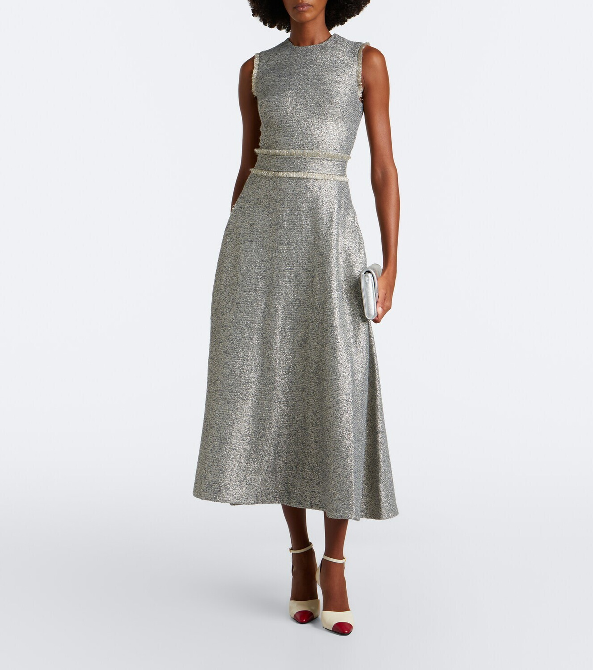Safiyaa Ornette tweed midi dress
