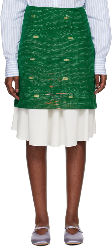 Photo: Wales Bonner Green Triumph Midi Skirt