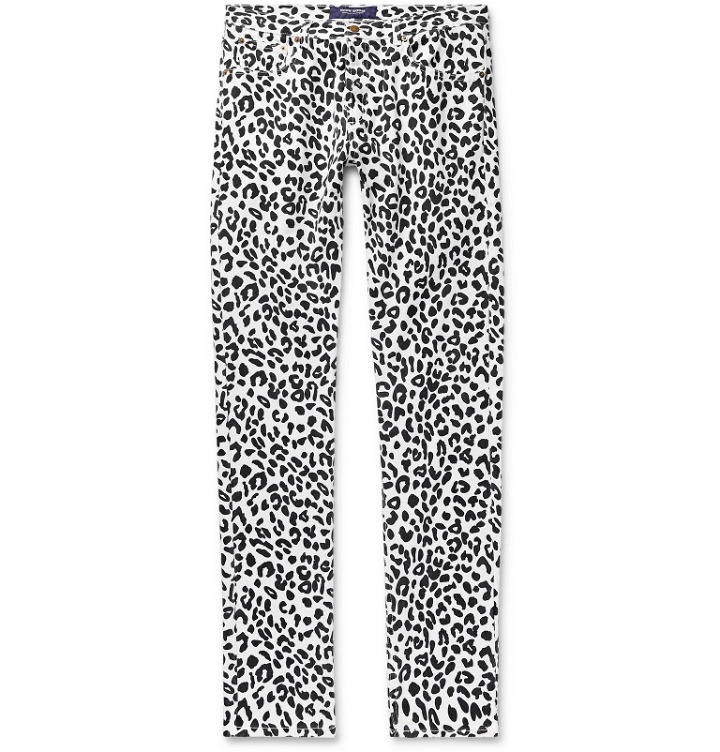 Photo: Noon Goons - Slim-Fit Leopard-Print Denim Jeans - White