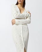 Pinko Long Cardigan Dress In Light Knit With Tears Snow White