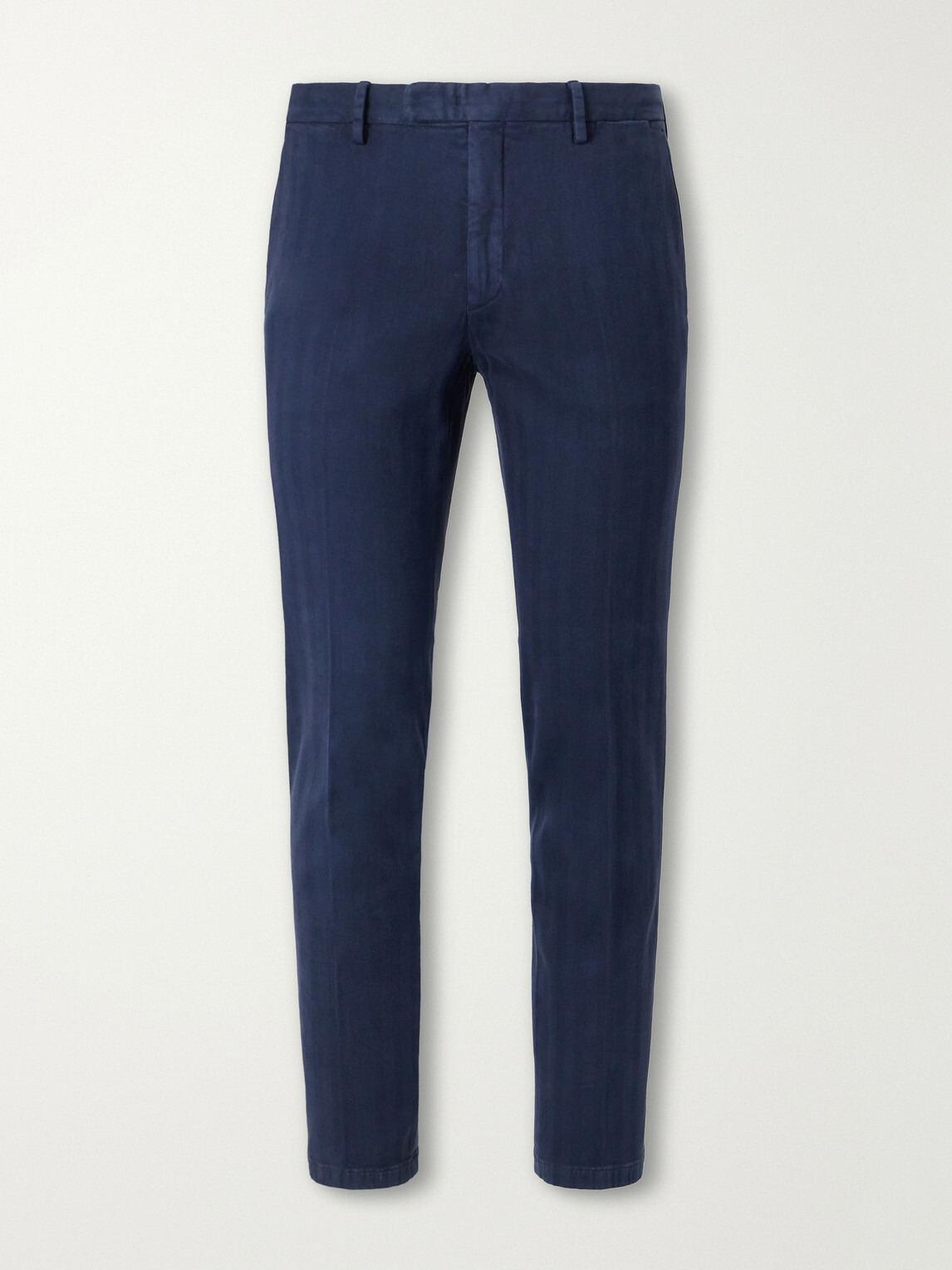 Boglioli - Straight-Leg Herringbone Cotton-Blend Suit Trousers - Blue