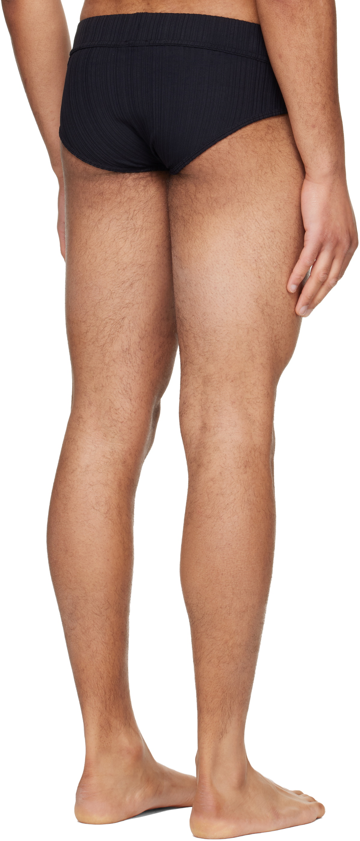 LGN Louis Gabriel Nouchi Black Asymmetrical Opening Briefs