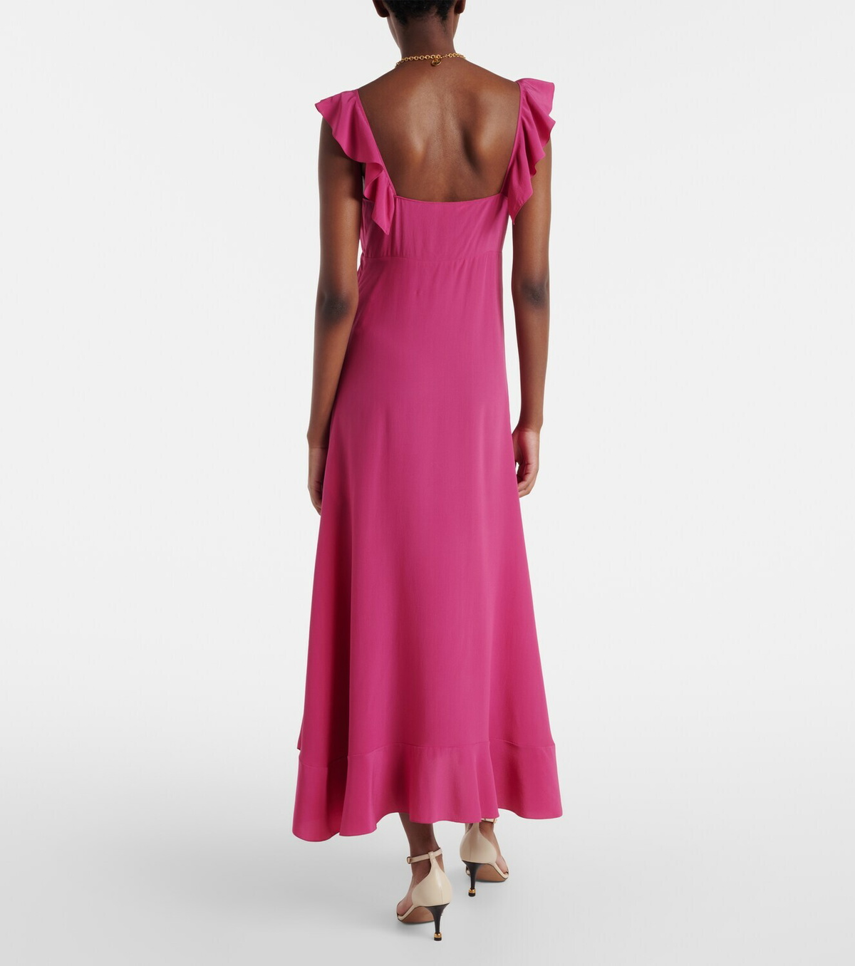 Chloé Ruffled silk midi dress