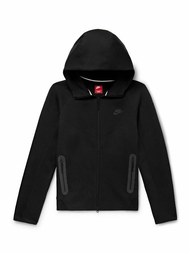 Photo: Nike - Logo-Print Cotton-Blend Tech Fleece Zip-Up Hoodie - Black