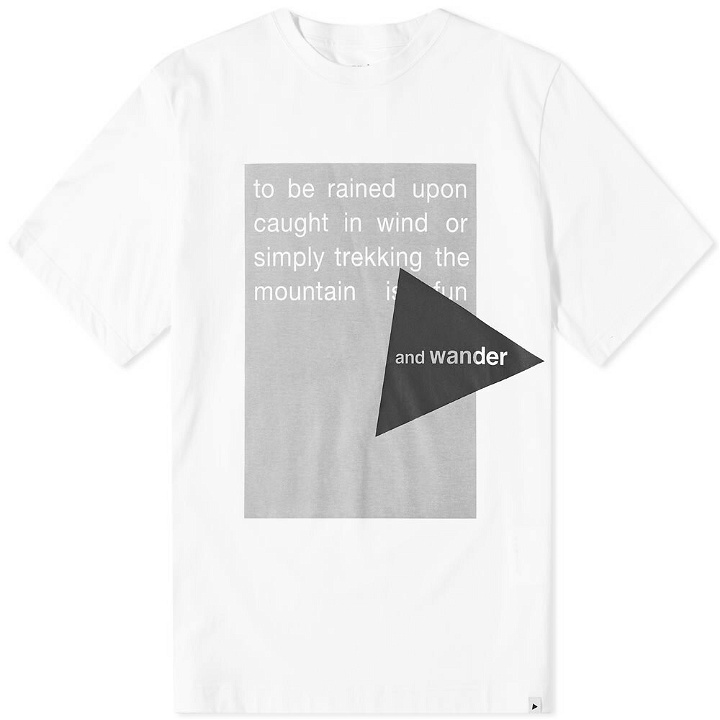 Photo: And Wander Men's Reflective Logo T-Shirt in White