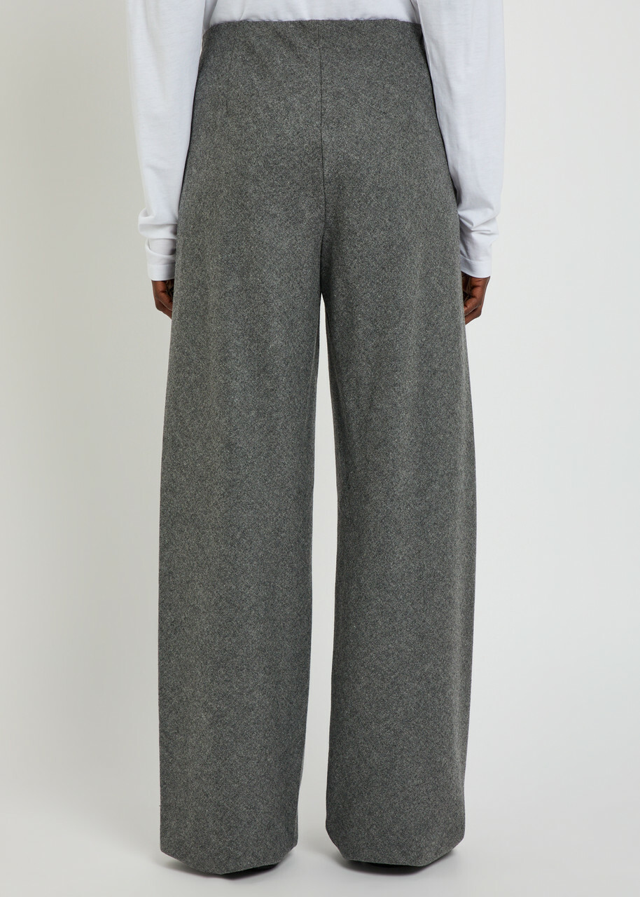 Vince Wide-leg Wool-blend Trousers Light Grey