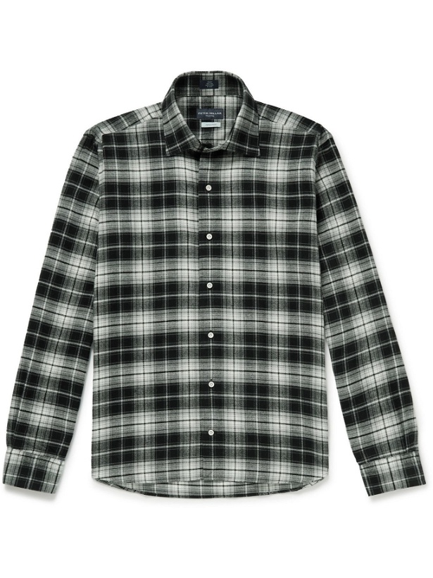 Photo: Peter Millar - Checked Cotton-Flannel Shirt - Black