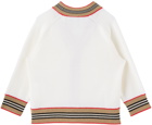 Burberry Baby White Embroidered Cardigan