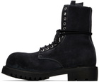 A DICIANNOVEVENTITRE Black Fiore Prisma Combat Boots