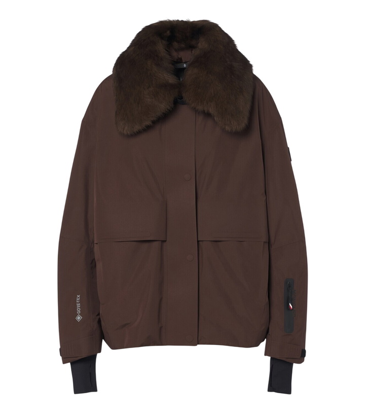 Photo: Moncler Grenoble Shearling-trimmed down ski jacket