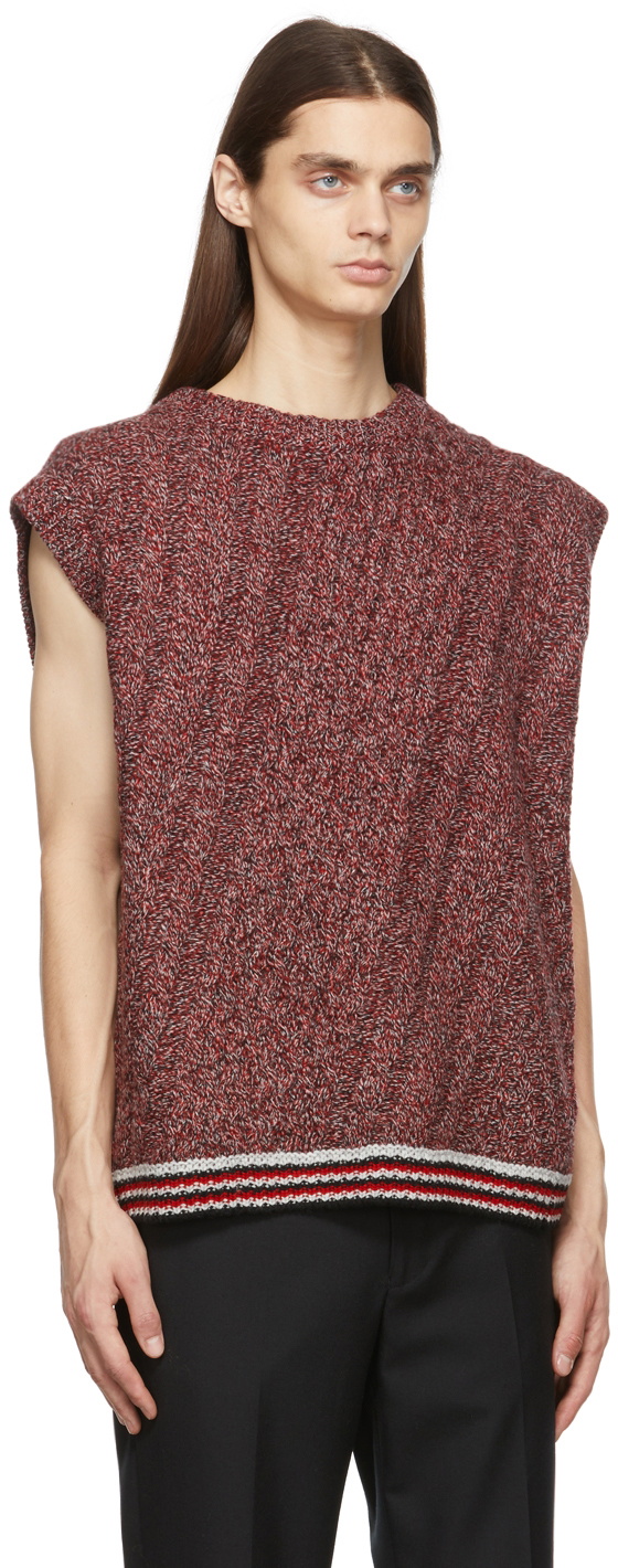 NOMA t.d. Red Cable Knit Twisted Vest