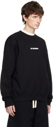 Jil Sander Black Cotton Compact Terry Sweatshirt
