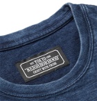 Neighborhood - Logo-Embroidered Mélange Cotton-Jersey T-Shirt - Blue