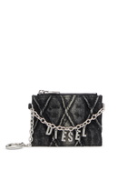 Diesel Card holder with chain and zip coin pocket - Card cases Womens in Grey