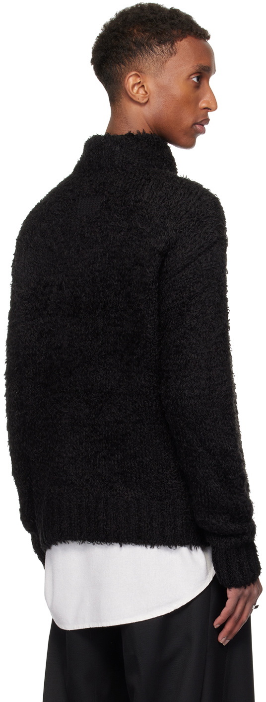 NULLUS Black Deconstructed Collar Sweater NULLUS