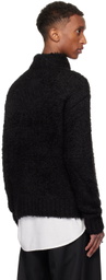 NULLUS Black Deconstructed Collar Sweater