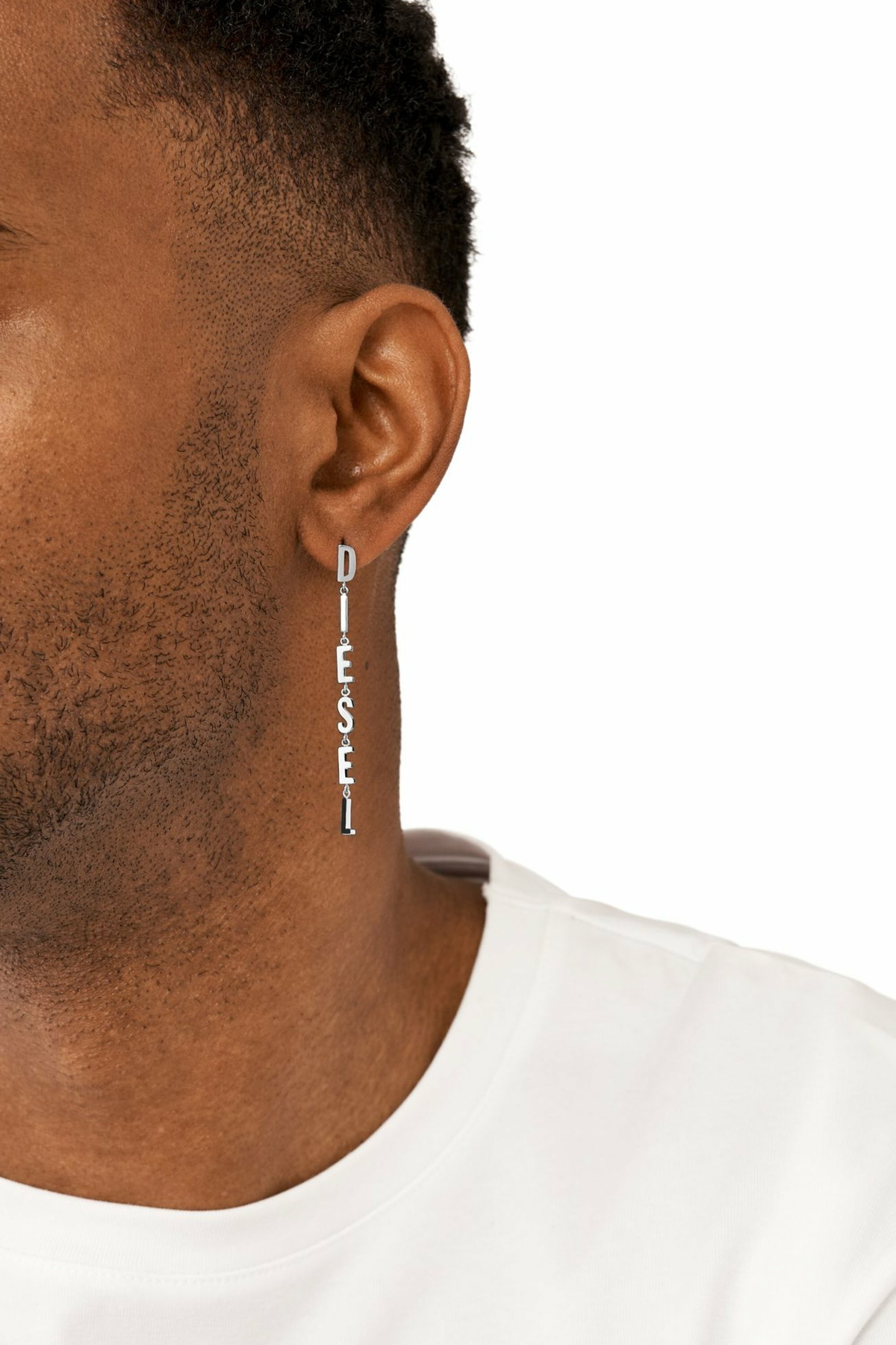 Diesel Stainless steel drop earrings - Earrings - Unisex - Silver