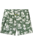 Hartford - Mid-Length Printed Recycled Swim Shorts - Green