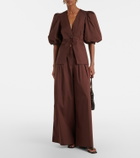 Adriana Degreas Cotton-blend wide-leg pants