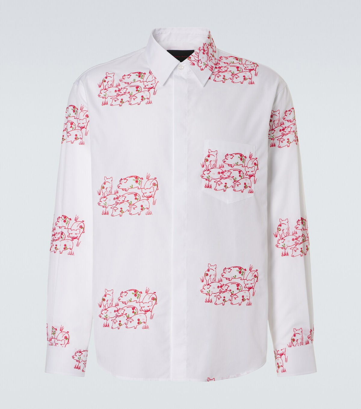Simone Rocha Embroidered cotton poplin shirt