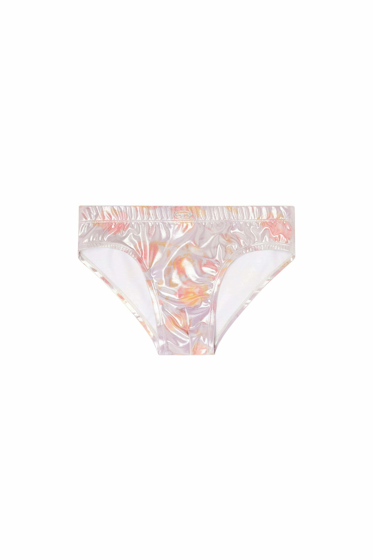 Diesel Metallic swim briefs with floral print - Swim briefs - Man -