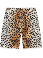 Endless Joy - Leopard-Print Silk-Satin Shorts - Animal print