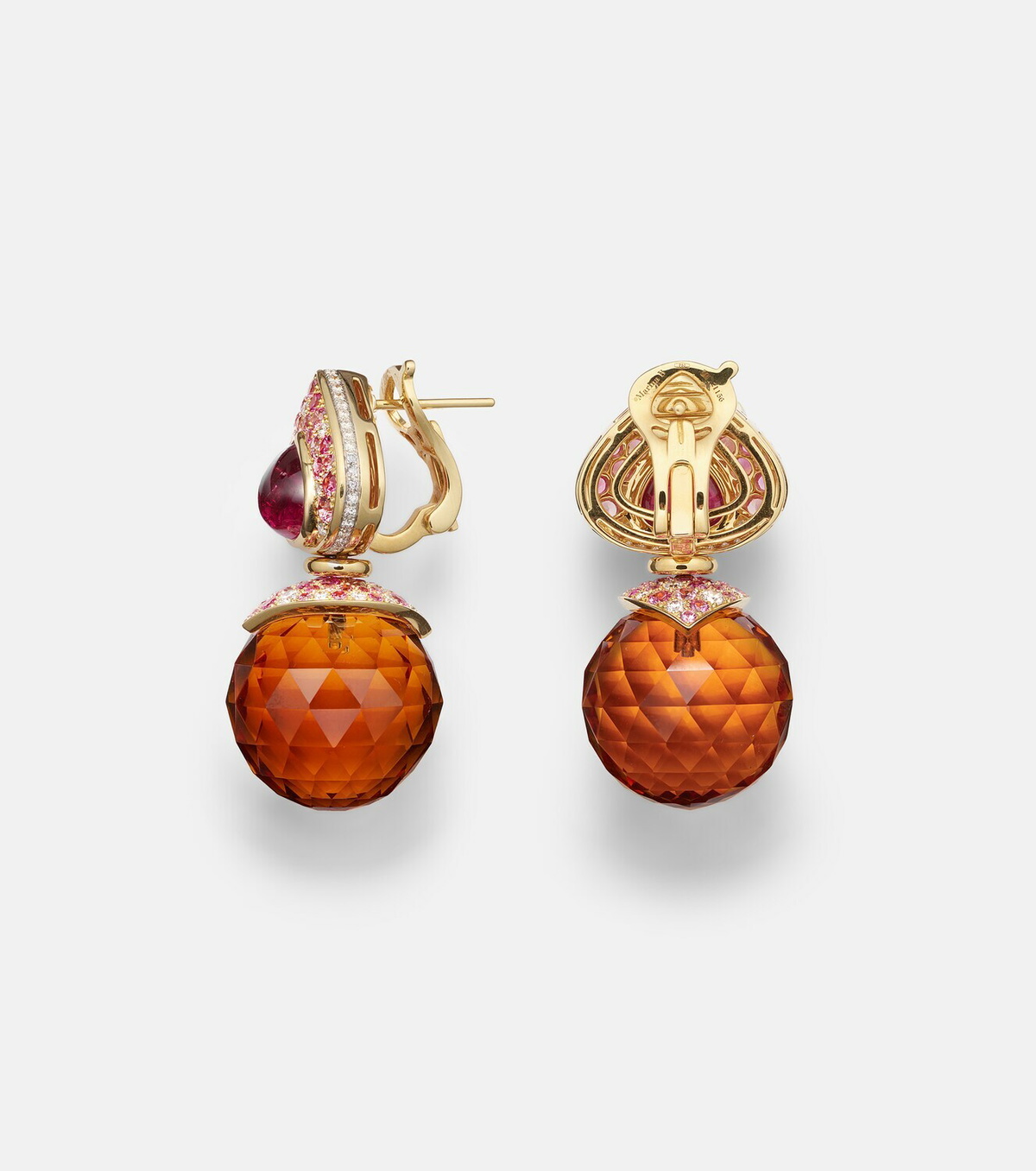Marina B Acilla 18kt gold drop earrings with gemstones