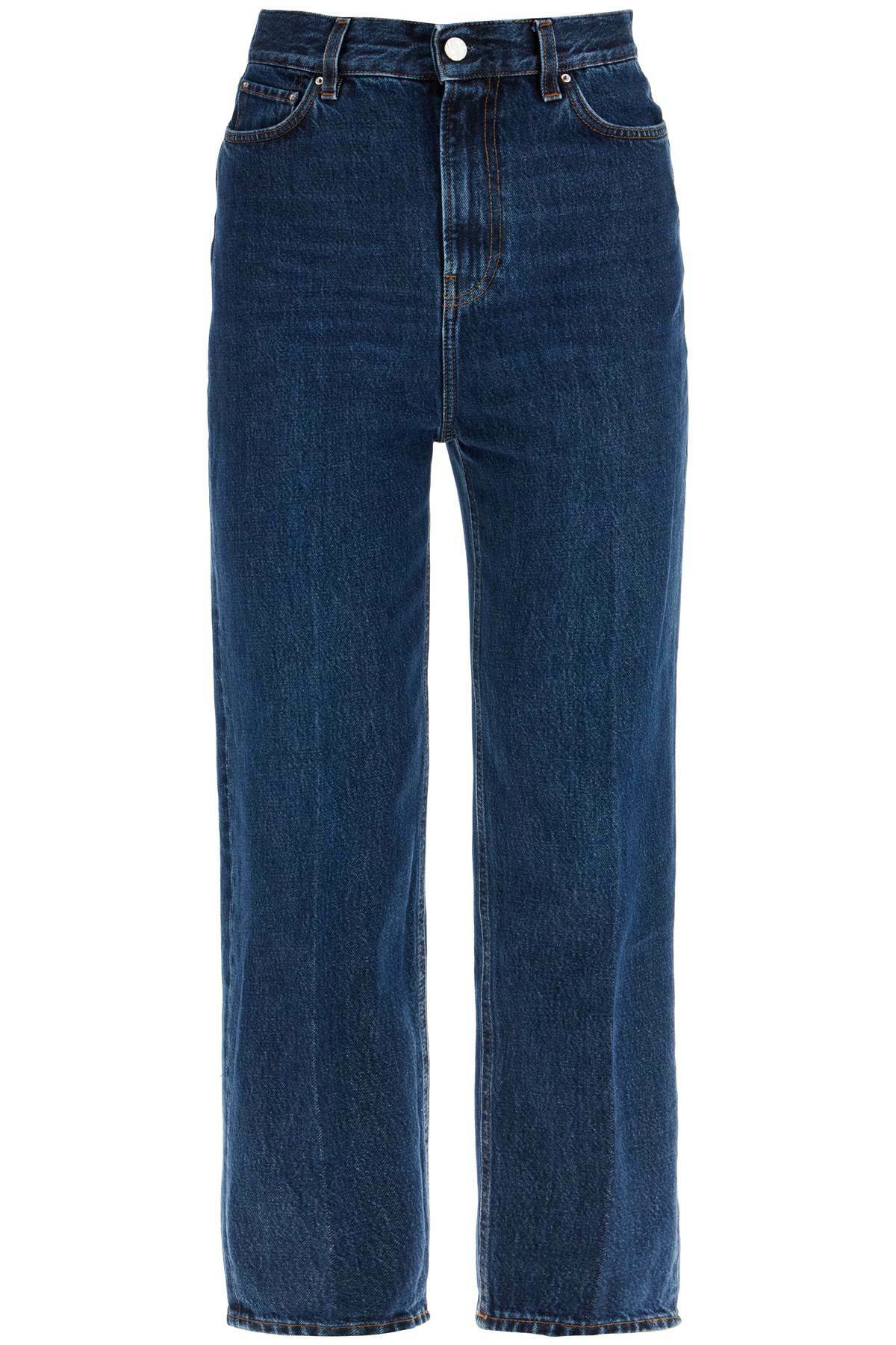SS25【TOTEME】Dark Blue Organic Cotton Tapered Jeans Tapered leg denim dark blue – TOTEME