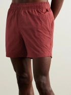 Onia - Straight-Leg Mid-Length Crinkled Swim Shorts - Red