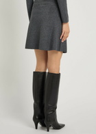 Paige Metallic Knit Mini Skirt Dark Grey