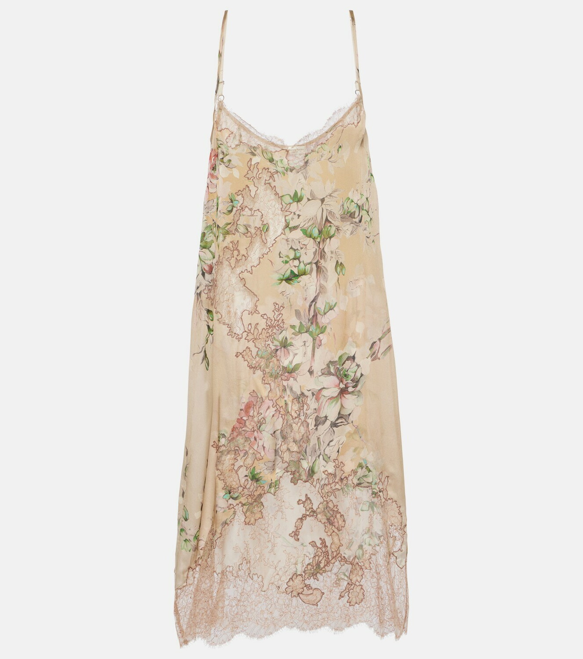 Dries Van Noten Denta floral silk stain slip dress