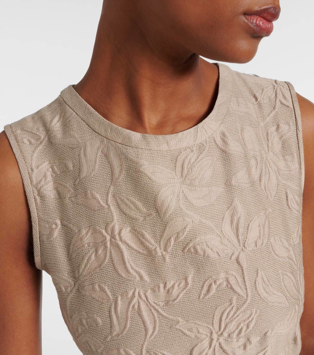 S Max Mara Fiaba cotton-blend jacquard midi dress S Max Mara