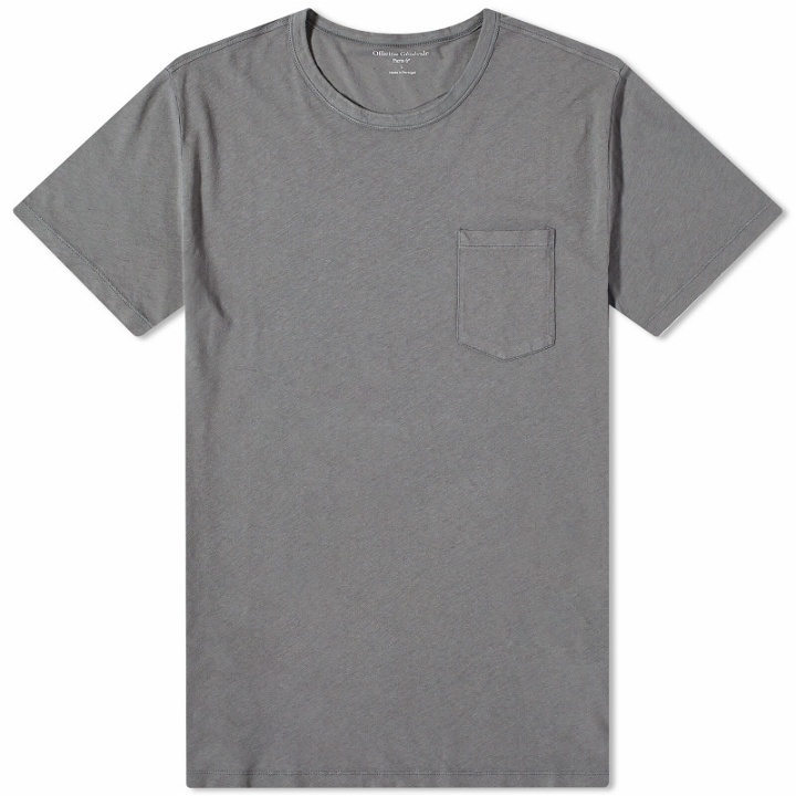 Photo: Officine Generale Men's Officine Générale Pocket T-Shirt in Charcoal