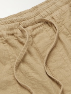 YMC - Z Garment-Dyed Stretch-Cotton Jacquard Drawstring Shorts - Neutrals - M