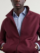 Valentino Garavani - VGold Striped Drill Zip-Up Sweater - Burgundy