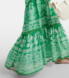 Farm Rio Sweet Garden Green cotton maxi dress