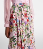 Gucci Floral pleated silk midi skirt