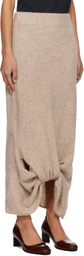 Lauren Manoogian Beige Knot Midi Skirt