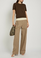 Vince Relaxed Fine-knit Wool-blend top Brown